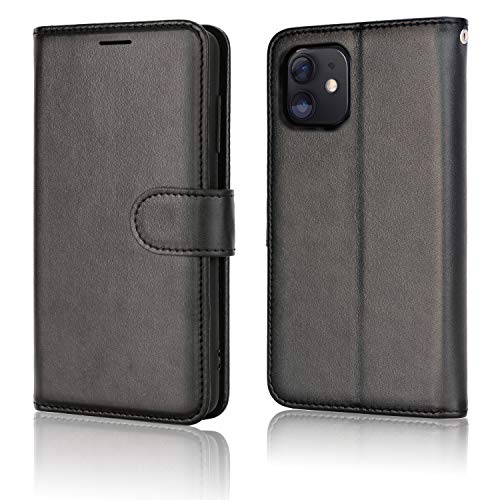 [Wallet Case] Protective Cover with Cash & Card Holder, Stand and Wrist Strap For Apple iPhone 12 Mini