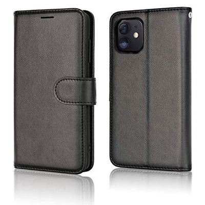 [Wallet Case] Protective Cover with Cash & Card Holder, Stand and Wrist Strap For Apple iPhone 12 Mini