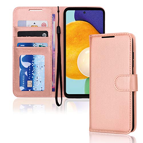 [Wallet Case] Protective Cover with Cash & Card Holder, Stand and Wrist Strap For Samsung Galaxy A52s 5G