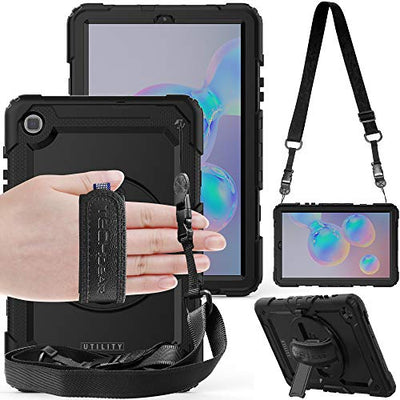[UTILITY Case] Full Body Shockproof Case with Stand, Hand & Shoulder Strap for Samsung Galaxy Tab S6 Lite 10.4" (SM-P610 / P613 / P615 / P619)