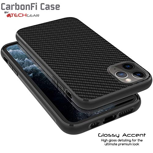 [CarbonFi Case] Flexible Shockproof  Slim Fit Case Cover with Carbon Fibre Detailing for iPhone 11 Pro Max