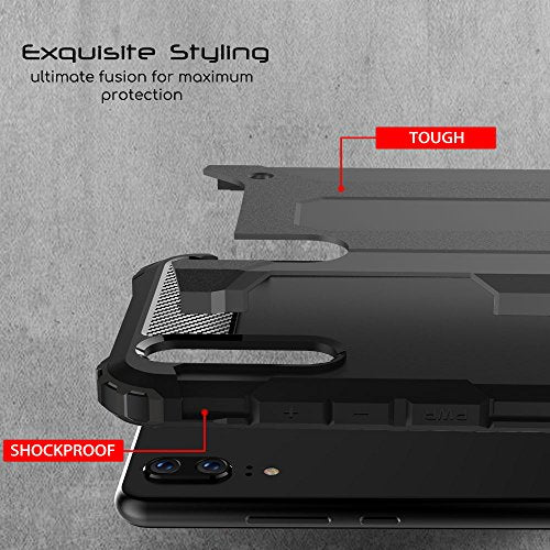 [Tough Armoured Case] ShockProof Dual-Layer Protective Heavy Duty Cover for Huawei P20