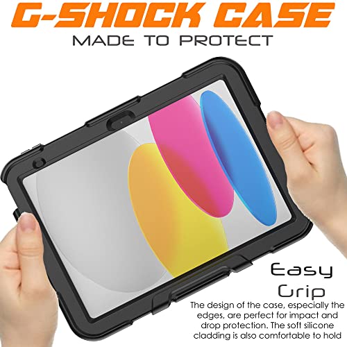 [G-SHOCK Case] Heavy Duty Long Survival Screen Protector Case for Apple iPad 11th & 10th Generation, iPad 2025 / 2022
