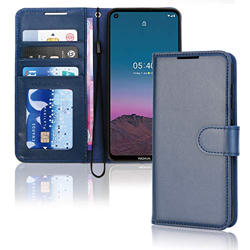 [Wallet Case] Protective Cover with Cash & Card Holder, Stand and Wrist Strap For Nokia 5.4