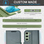 [Leather Wallet Case] Genuine Leather [RFID Blocking] Magnetic Flip Case with Card & Slots and Stand For Samsung Galaxy S23