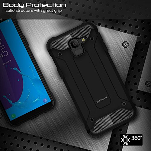 [Tough Armoured Case] ShockProof Dual-Layer Protective Heavy Duty Cover for Samsung Galaxy J6 2018