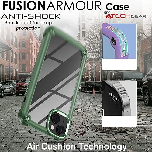 [Fusion Armour Case] Premium Hybrid Tough Heavy Duty, Rugged, Clear Back Bumper Case for Apple iPhone 14 6.1"