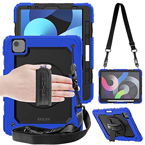 [UTILITY Case] Full Body Shockproof Case with Stand, Hand & Shoulder Strap for Apple iPad Air 5 / Air 4 10.9"