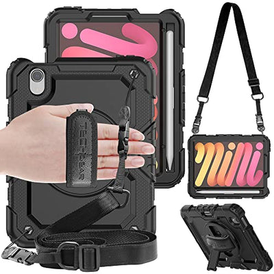 [UTILITY Case] Full Body Shockproof Case with Stand, Hand & Shoulder Strap for Apple iPad Mini 7 / Mini 6 8.3" [7th / 6th Generation]
