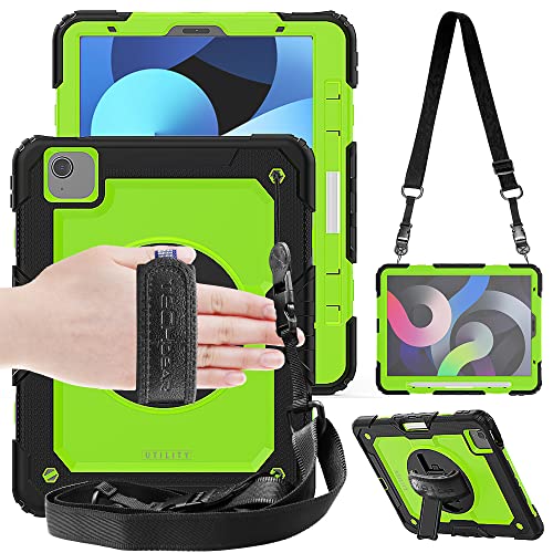 [UTILITY Case] Full Body Shockproof Case with Stand, Hand & Shoulder Strap for Apple iPad Air 5 / Air 4 10.9"