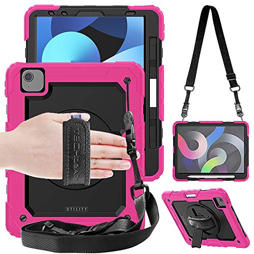 [UTILITY Case] Full Body Shockproof Case with Stand, Hand & Shoulder Strap for Apple iPad Air 5 / Air 4 10.9"