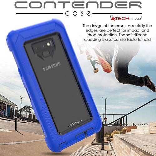[Contender Case] Samsung Galaxy Note 9 Heavy Duty Case with Built-in Screen Protector, 360 [Full Body] Protective Cover with Kick Stand