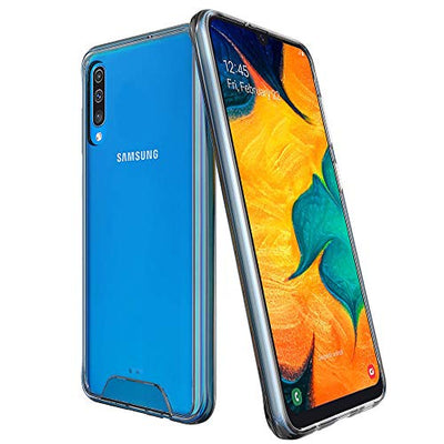 [Fusion HD Case] Shockproof Fused Gel Bumper & Hard Back Slim Clear Cover for Samsung Galaxy A50