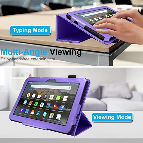 [Folio Case] Smart Cover Stand with Auto Sleep/Wake & Hand Strap For New Amazon Fire 7" (12th Generation / 2022)