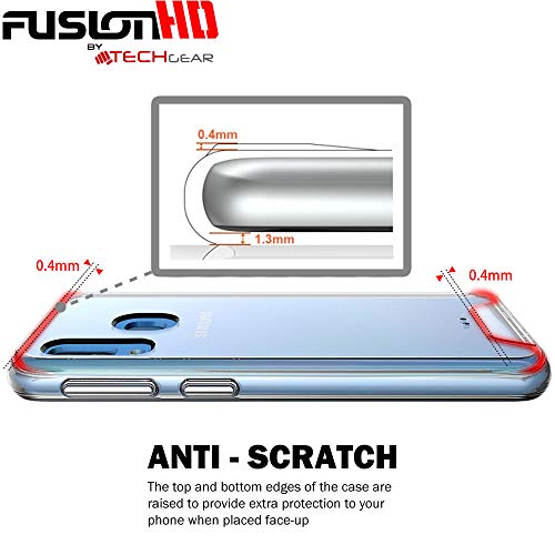 [Fusion HD Case] Shockproof Fused Gel Bumper & Hard Back Slim Clear Cover for Samsung Galaxy A40