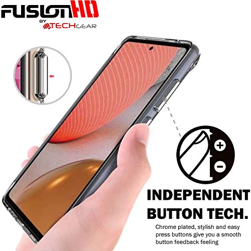 [Fusion HD Case] Shockproof Fused Gel Bumper & Hard Back Slim Clear Cover for Samsung Galaxy A72 5G