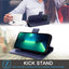 [Leather Wallet Case] Genuine Leather [RFID Blocking] Magnetic Flip Case with Card & Slots and Stand For iPhone 14 Pro