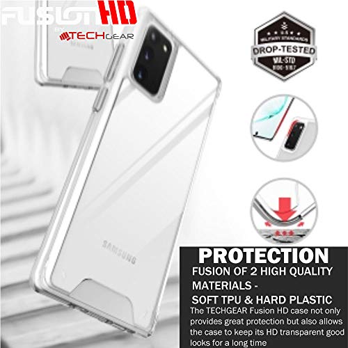 [Fusion HD Case] Shockproof Fused Gel Bumper & Hard Back Slim Clear Cover for Samsung Galaxy Note 20