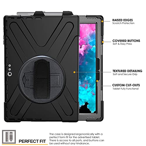 [X-Case] Rugged Armour Case with Stand, Hand & Shoulder Strap for Microsoft Surface Pro 7 / 7 Plus 6 5 4 12.3"