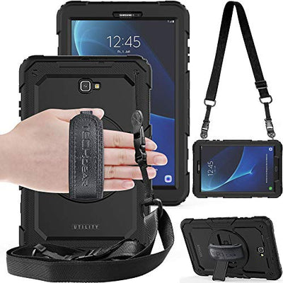[UTILITY Case] Full Body Shockproof Case with Stand, Hand & Shoulder Strap for Samsung Galaxy Tab A 10.1" (SM-T580)