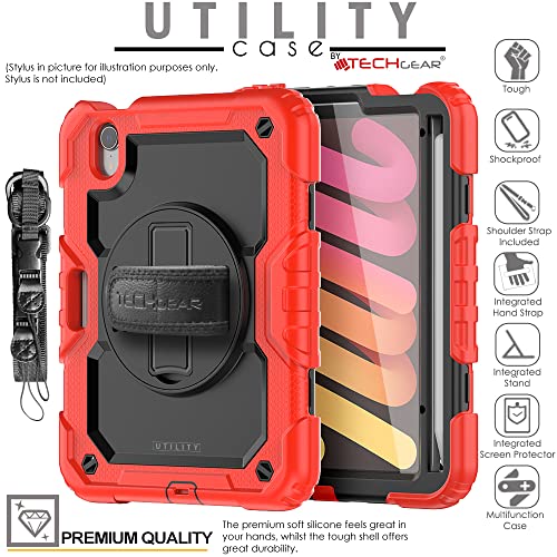 [UTILITY Case] Full Body Shockproof Case with Stand, Hand & Shoulder Strap for Apple iPad Mini 7 / Mini 6 8.3" [7th / 6th Generation]
