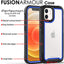 [Fusion Armour Case] Premium Slim Hybrid Tough Heavy Duty, Clear Back Bumper Case for iPhone 12 Mini