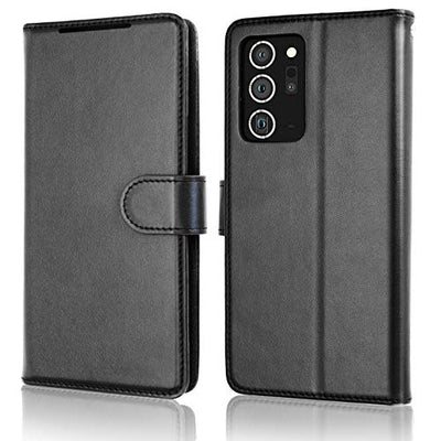 [Wallet Case] Protective Cover with Cash & Card Holder, Stand and Wrist Strap For Samsung Note 20 Ultra