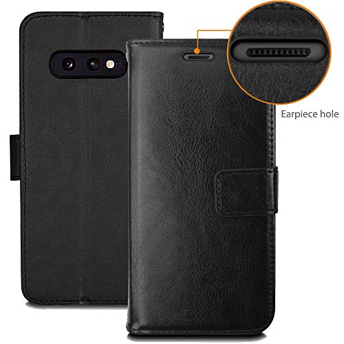 [Wallet Case] Protective Cover with Cash & Card Holder, Stand and Wrist Strap For Samsung Galaxy S10e