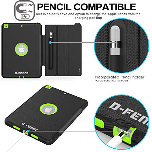 [D-FENCE Case] Tough & Rugged Smart Case For Apple iPad 10.2" 9th, 8th, 7th Generation