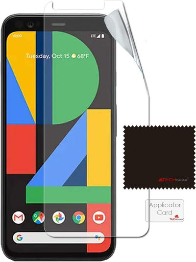 [5 Pack] TECHGEAR Pixel 4 Screen Protectors , CLEAR LCD Screen Protectors Cover Guards Compatible with Google Pixel 4