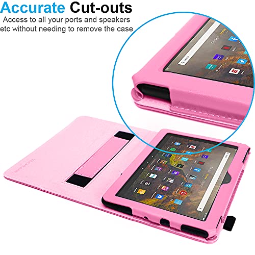 [Folio Case] Smart Cover Stand with Auto Sleep/Wake & Hand Strap For Amazon Fire HD 10" / HD 10" Plus (2021/11th Generation)