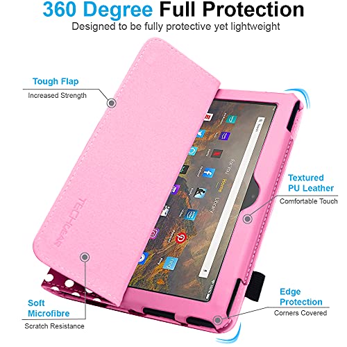 [Folio Case] Smart Cover Stand with Auto Sleep/Wake & Hand Strap For Amazon Fire HD 10" / HD 10" Plus (2021/11th Generation)