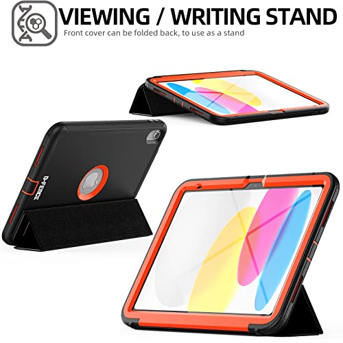 [D-FENCE Case] Tough & Rugged Smart Case For Apple iPad 11th & 10th Generation, iPad 2025 / 2022