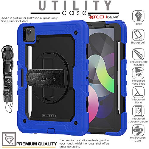 [UTILITY Case] Full Body Shockproof Case with Stand, Hand & Shoulder Strap for Apple iPad Air 5 / Air 4 10.9"