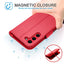 [Leather Wallet Case] Genuine Leather [RFID Blocking] Magnetic Flip Case with Card & Slots and Stand For Samsung Galaxy S23