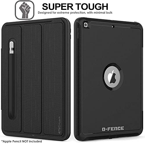 [D-FENCE Case] Tough & Rugged Smart Case For Apple iPad 10.2" 9th, 8th, 7th Generation