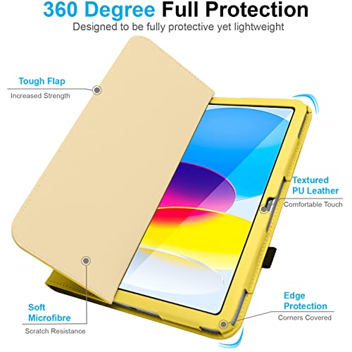 [Folio Case] Smart Cover Stand with Auto Sleep/Wake & Hand Strap For Apple iPad 11th & 10th Generation, iPad 2025 / 2022