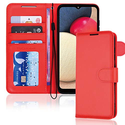 [Wallet Case] Protective Cover with Cash & Card Holder, Stand and Wrist Strap For Samsung Galaxy A02s