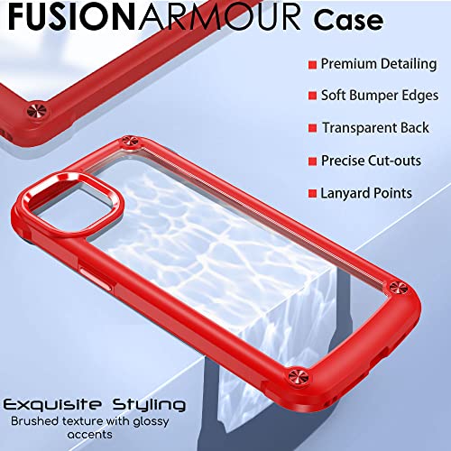 [Fusion Armour Case] Premium Hybrid Tough Heavy Duty, Rugged, Clear Back Bumper Case for Apple iPhone 14 Pro Max 6.7"