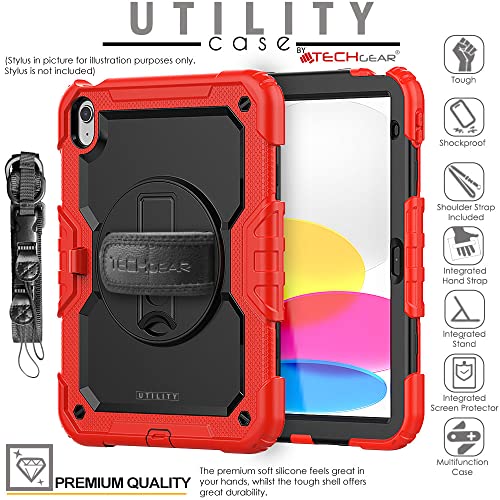 [UTILITY Case] Full Body Shockproof Case with Stand, Hand & Shoulder Strap for Apple iPad 11th & 10th Generation, iPad 2025 / 2022