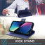 [Leather Wallet Case] Genuine Leather [RFID Blocking] Magnetic Flip Case with Card & Slots and Stand For iPhone 13 6.1"