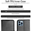 [Wallet Case] Protective Cover with Cash & Card Holder, Stand and Wrist Strap For Apple iPhone 13 Pro Max