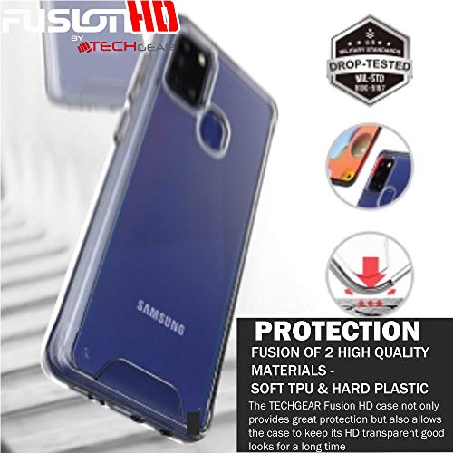 [Fusion HD Case] Shockproof Fused Gel Bumper & Hard Back Slim Clear Cover for Samsung Galaxy A21s