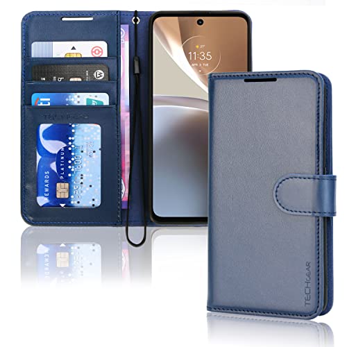 [Wallet Case] Protective Cover with Cash & Card Holder, Stand and Wrist Strap For Motorola Moto G32