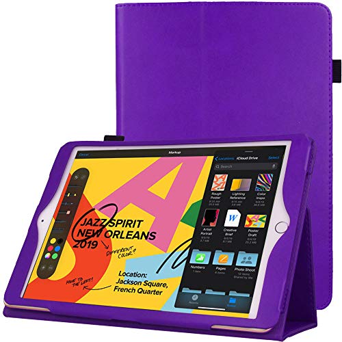 [Folio Case] Smart Cover Stand with Auto Sleep/Wake & Hand Strap For Apple iPad 10.2" 2021 / 2020 / 2019 [9th / 8th / 7th Generation]