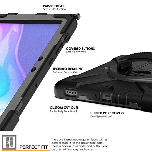 [X-Case] Rugged Armour Case with Stand, Hand & Shoulder Strap for Samsung Galaxy Tab Active 4 Pro / Active Pro 10.1" (SM-T540 T630 T637)