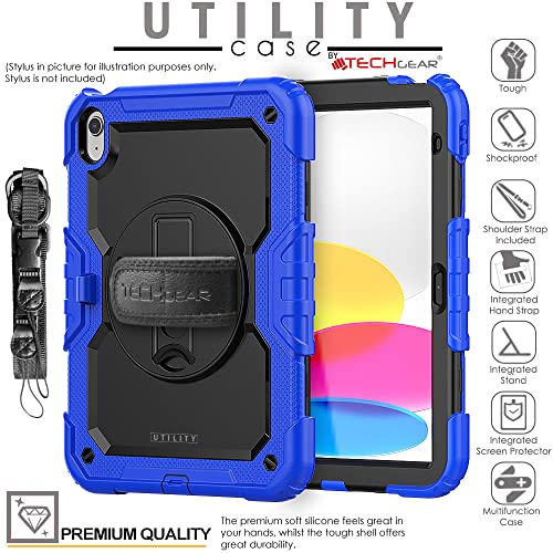 [UTILITY Case] Full Body Shockproof Case with Stand, Hand & Shoulder Strap for Apple iPad 11th & 10th Generation, iPad 2025 / 2022