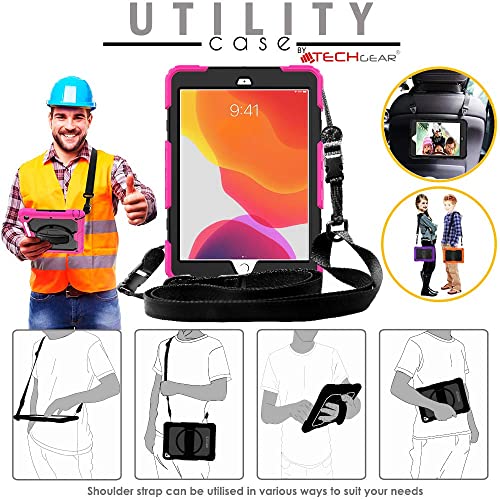 [UTILITY Case] Full Body Shockproof Case with Stand, Hand & Shoulder Strap for Apple iPad 10.2" 2021 - 2019 [9th/8th/7th Generation]