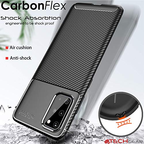 [CarbonFlex Case] Premium Shockproof Soft Slim Cover with Carbon Fibre Effect For Samsung  Galaxy S20 Plus