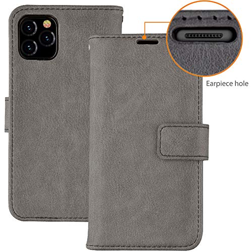 [Wallet Case] Protective Cover with Cash & Card Holder, Stand and Wrist Strap For Apple iPhone 11 Pro Max